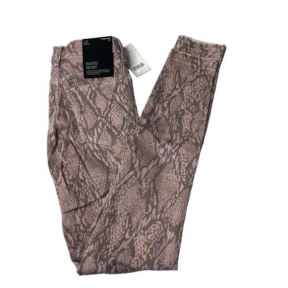 J Brand Alana Adder HighRise Crop Skinny Snake Printed Jeans Size 23 New