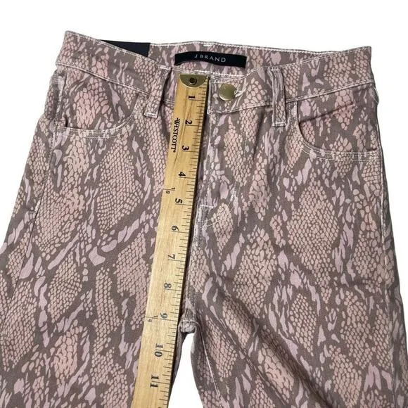 J Brand Alana Adder HighRise Crop Skinny Snake Printed Jeans Size 23 New