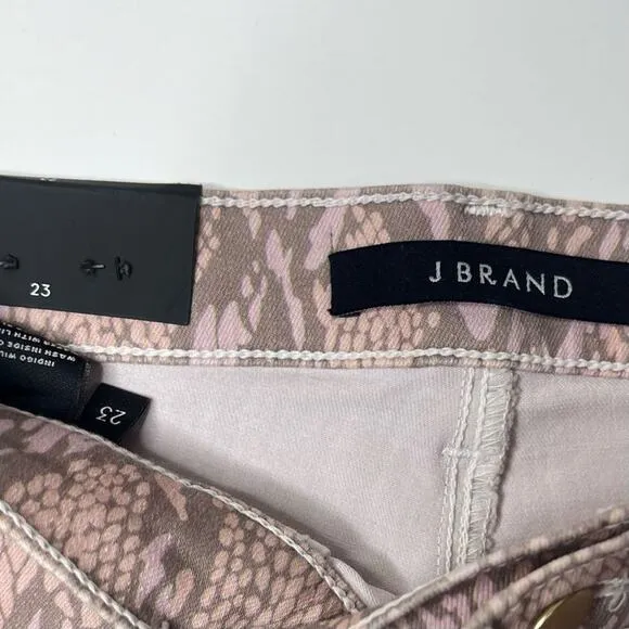 J Brand Alana Adder HighRise Crop Skinny Snake Printed Jeans Size 23 New