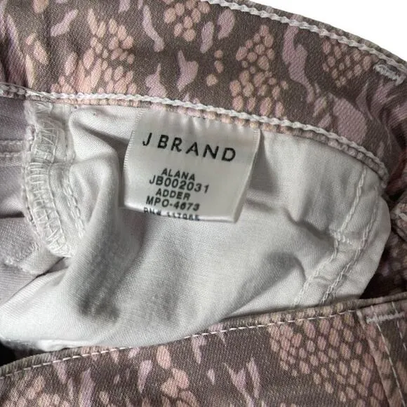 J Brand Alana Adder HighRise Crop Skinny Snake Printed Jeans Size 23 New