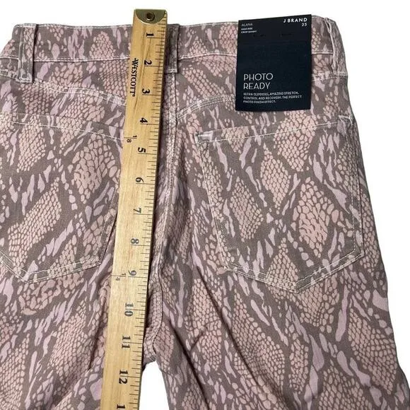 J Brand Alana Adder HighRise Crop Skinny Snake Printed Jeans Size 23 New