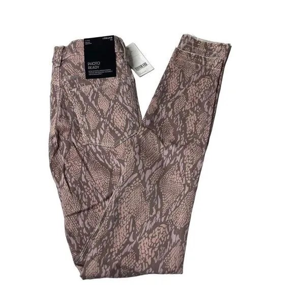 J Brand Alana Adder HighRise Crop Skinny Snake Printed Jeans Size 23 New