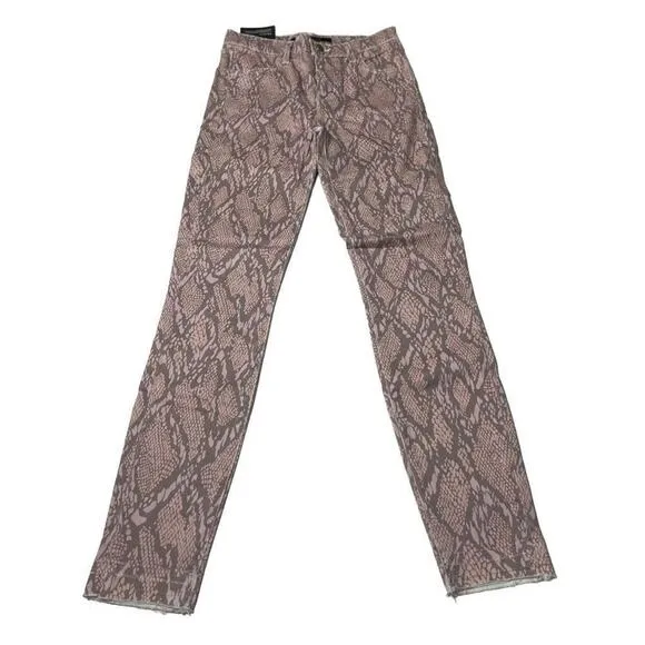 J Brand Alana Adder HighRise Crop Skinny Snake Printed Jeans Size 23 New