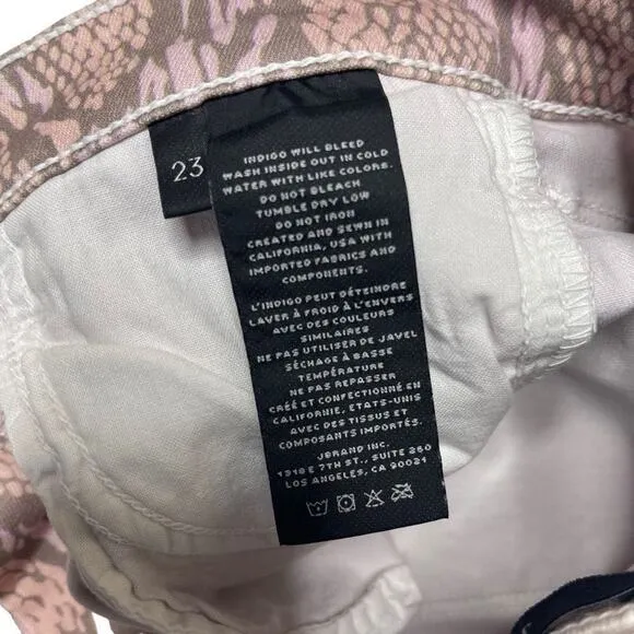 J Brand Alana Adder HighRise Crop Skinny Snake Printed Jeans Size 23 New
