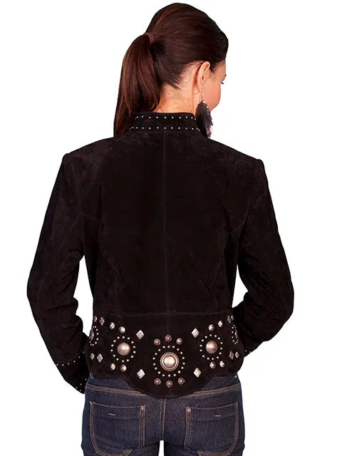 Jacket, Black Suede with Conchos - Style L191