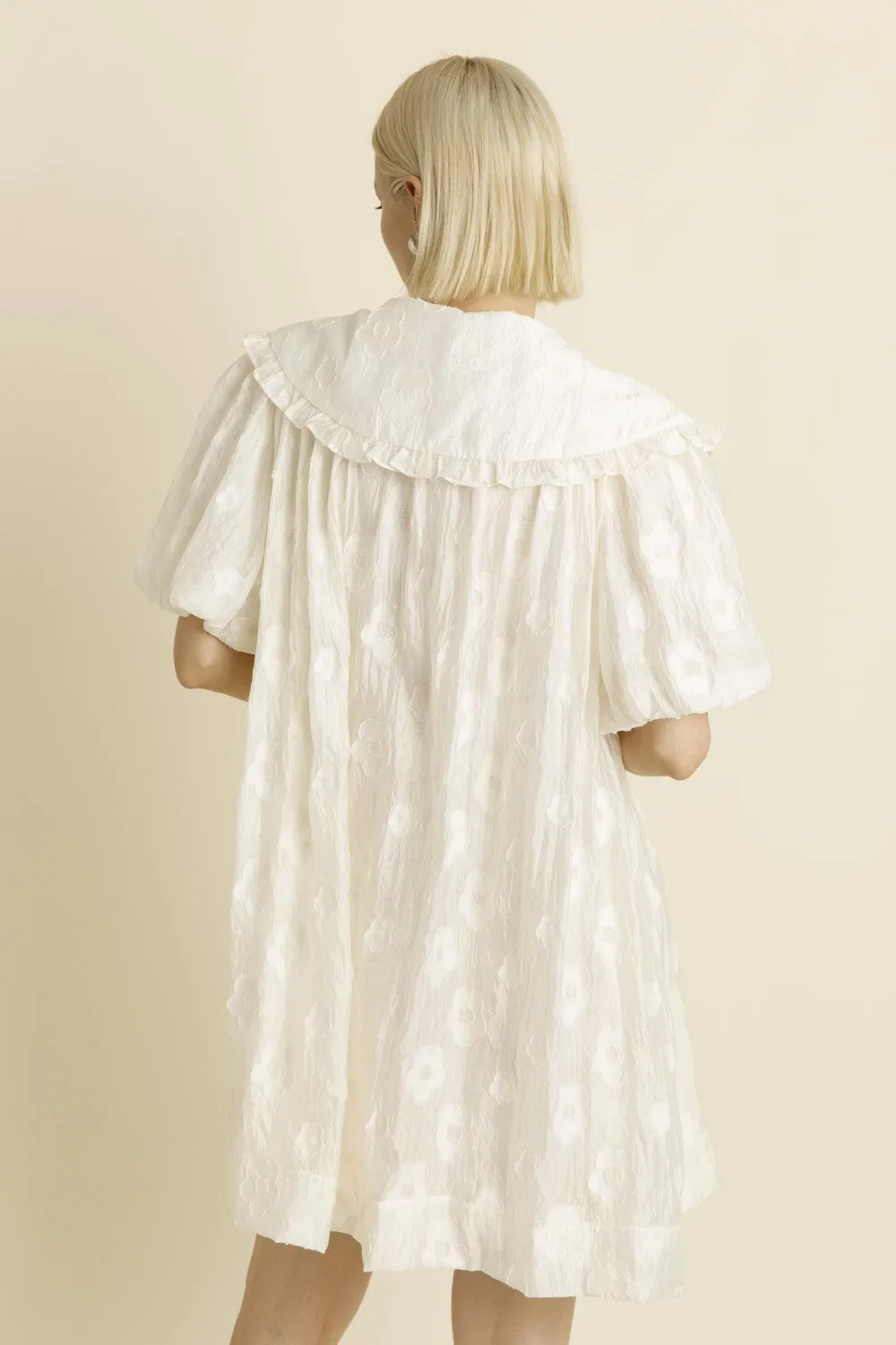 JACQUARD FLOWER MINI DRESS