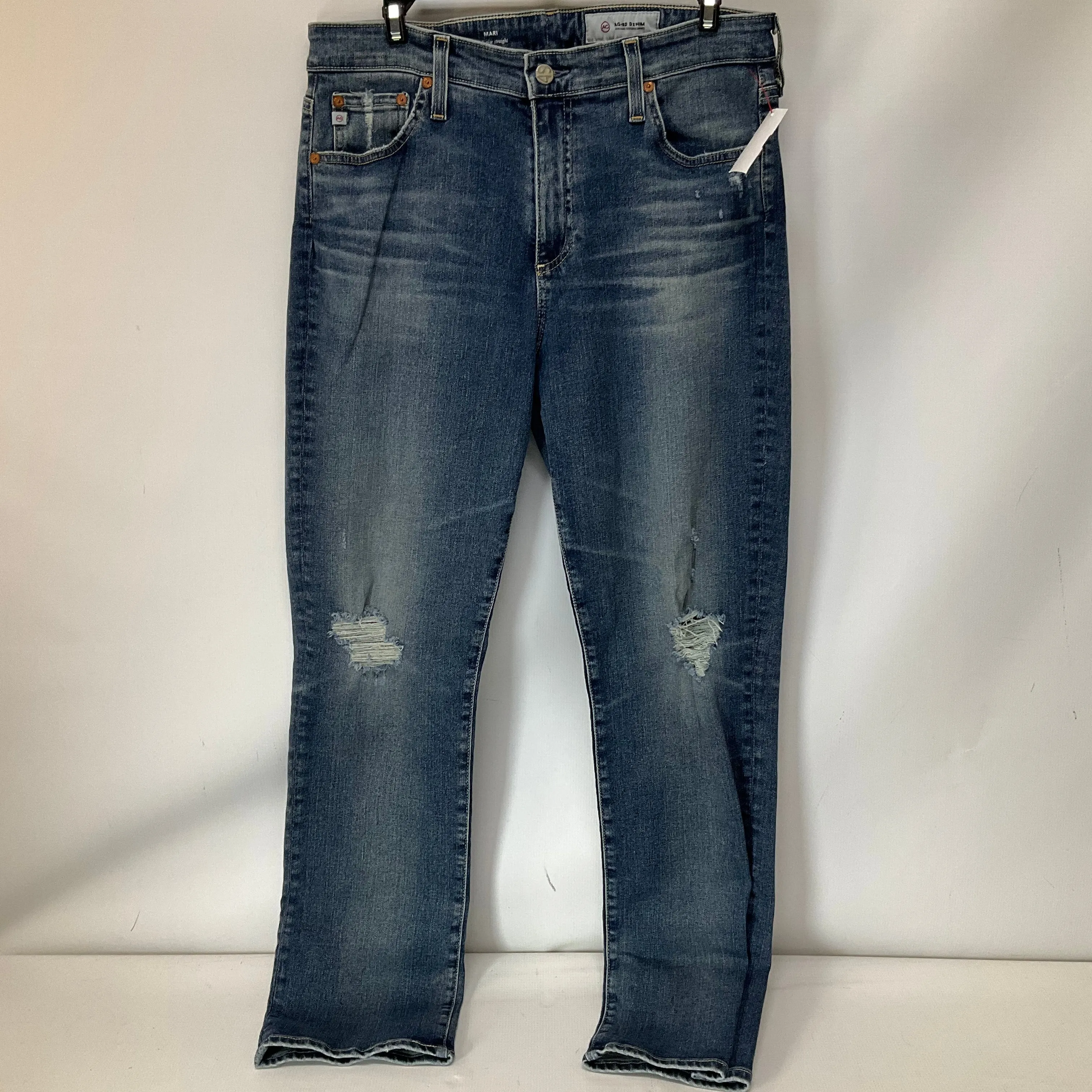 Jeans Skinny By Adriano Goldschmied In Blue Denim, Size: 14