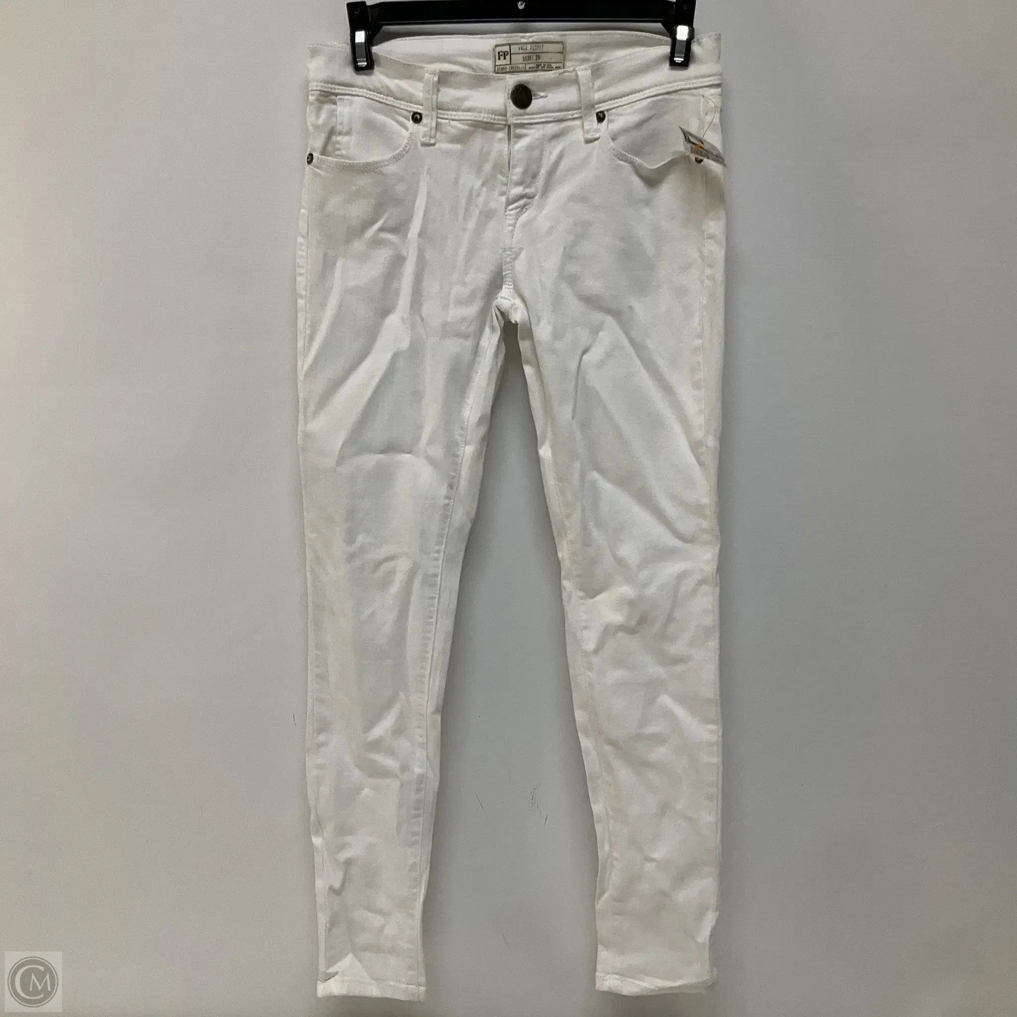 Jeans Skinny By Free People In White Denim, Size: 0