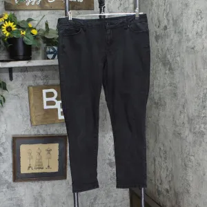 Jennifer Lopez Womens Stretch 5-Pocket Skinny Jeans Black 12P Short