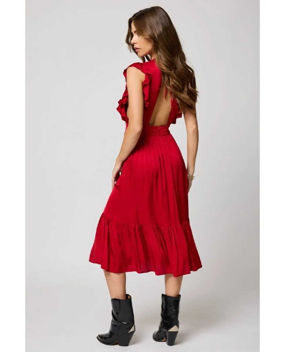 Jessie Midi Dress Red