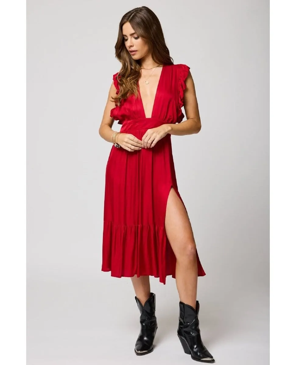 Jessie Midi Dress Red