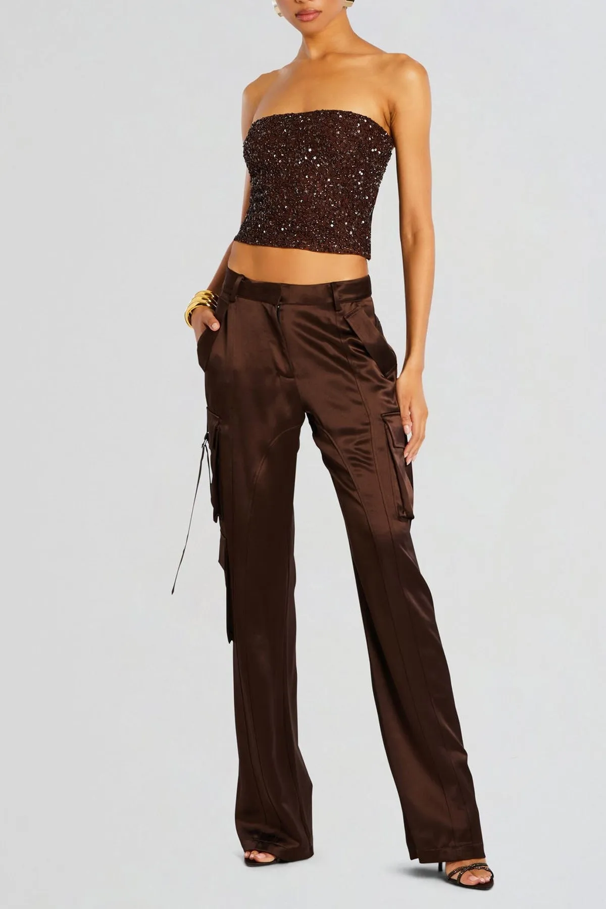Kala Sequin Top in Earth