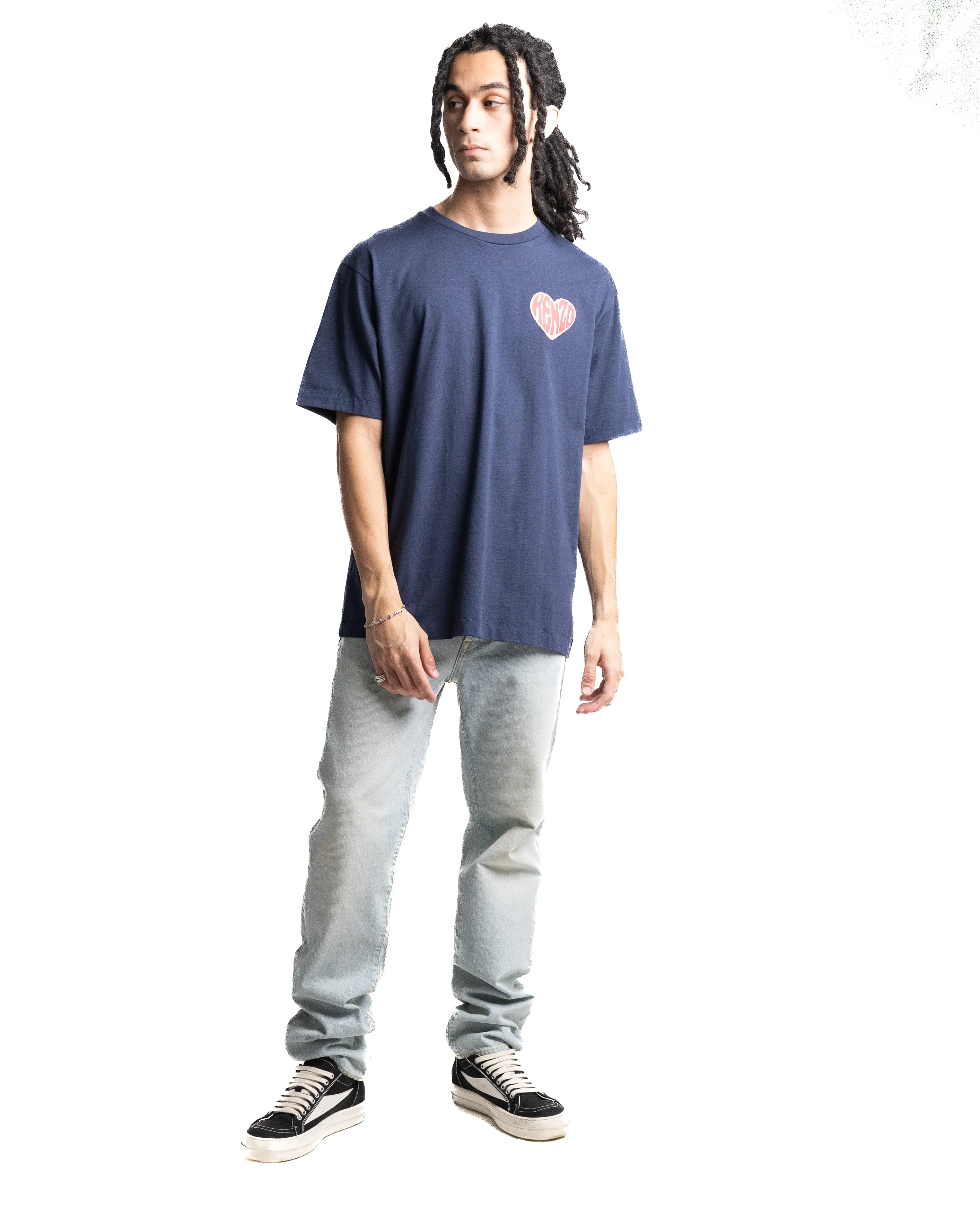 Kenzo Heart Graphic Logo Tee Midnight Blue
