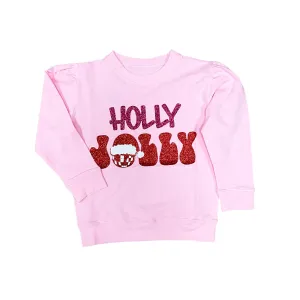 Kids Holly Jolly Pink Sweatshirt
