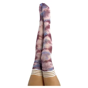 Kix'ies Madisen Blue and Purple Tie Dye Thigh Highs