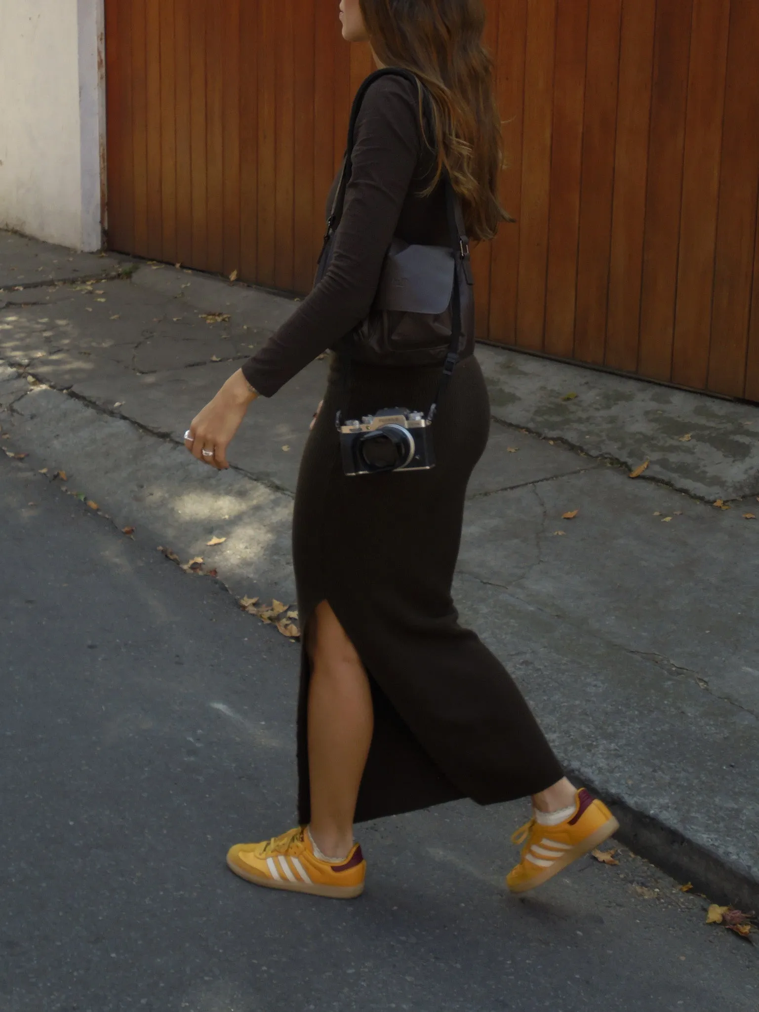 KNIT LONG SKIRT - ESPRESSO