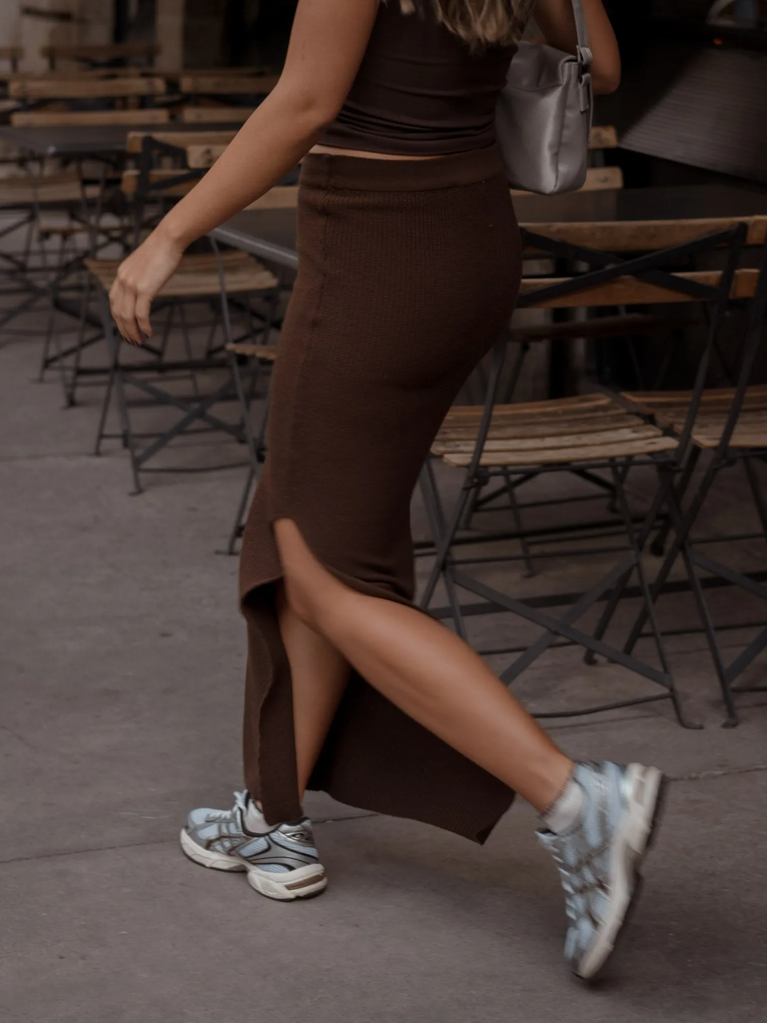 KNIT LONG SKIRT - ESPRESSO