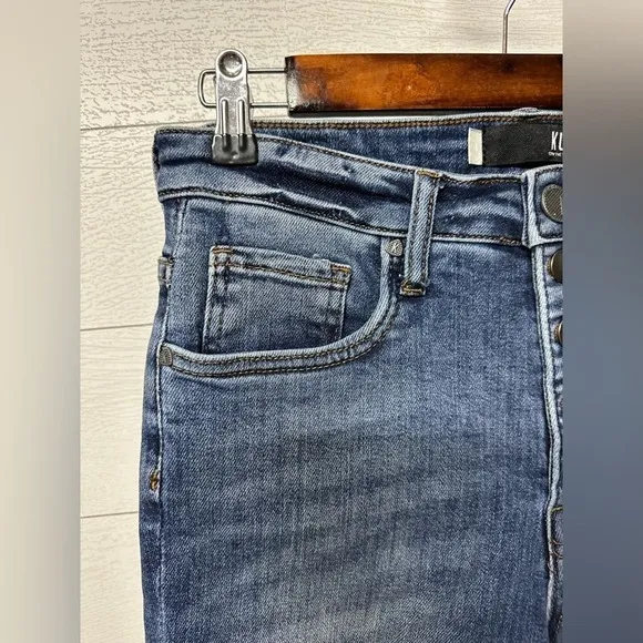 KUT from the Kloth Rachael High Rise Fab Ab Ankle Mom distressed Button Fly Jean