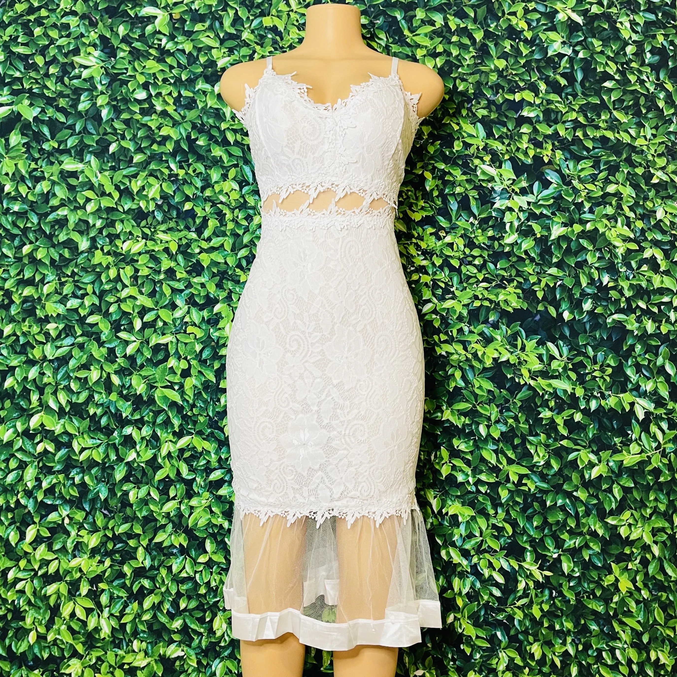 Lace Mid-Calf Mermaid Dress