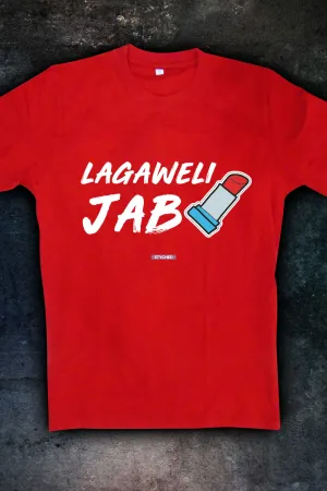 Lagaweli Jab Lipistick - Quirky Graphic T-Shirt Red Color