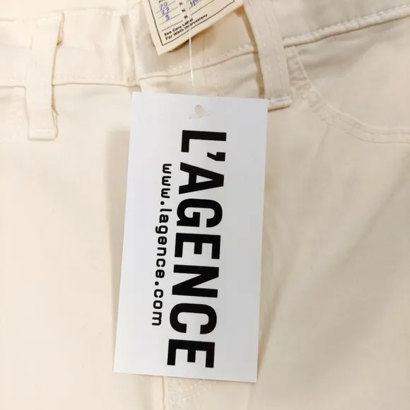 L'agence Margot Skinny High Rise Vintage White Jeans.