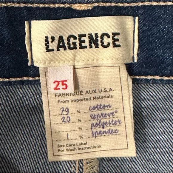 L'AGENCE Marguerite High Rise Skinny Colton Jeans Size 25 Dark Rinse Stretch