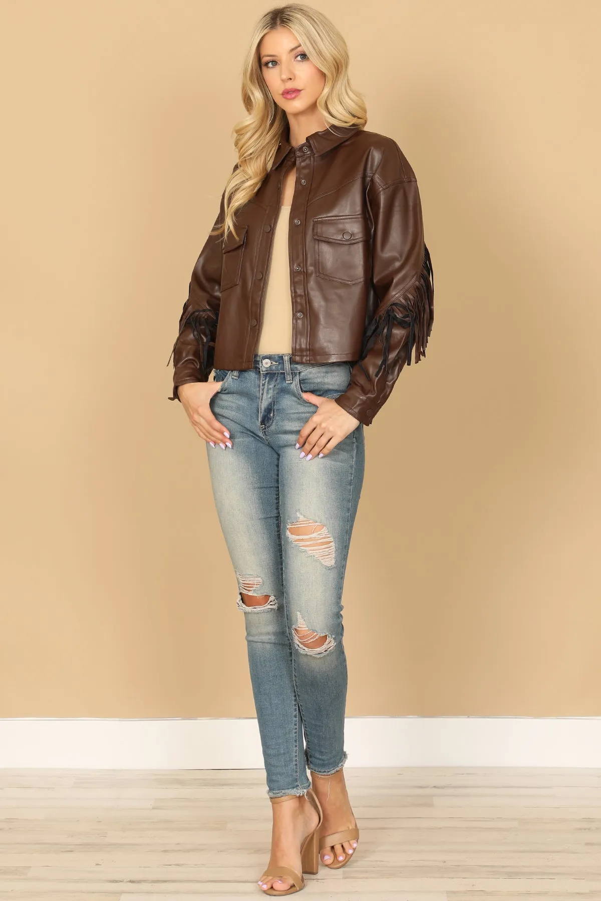 LEATHER TASSEL JACKET