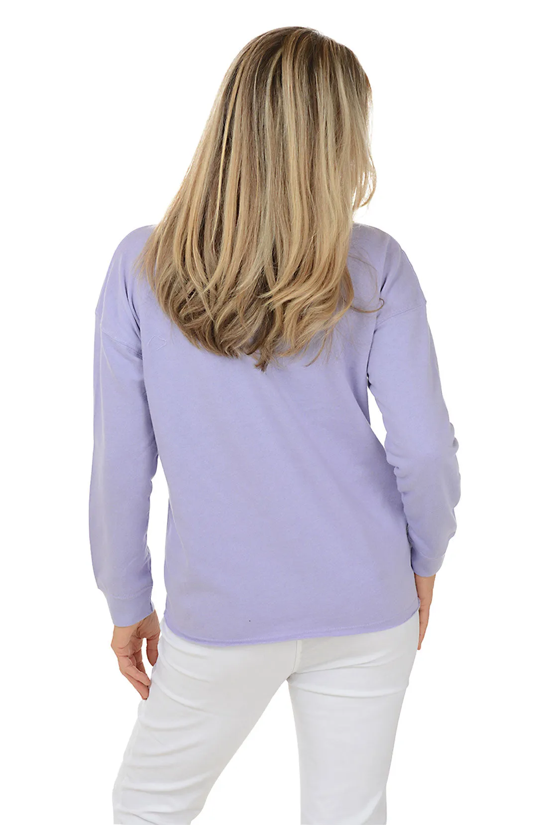 Lilac Big Daisy Drop Shoulder Sweatshirt