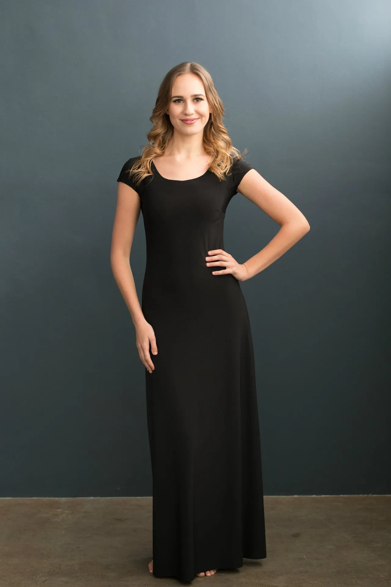 Lizzy Slip Cap Sleeve Scoop Neck Maxi Slip - MATERNITY
