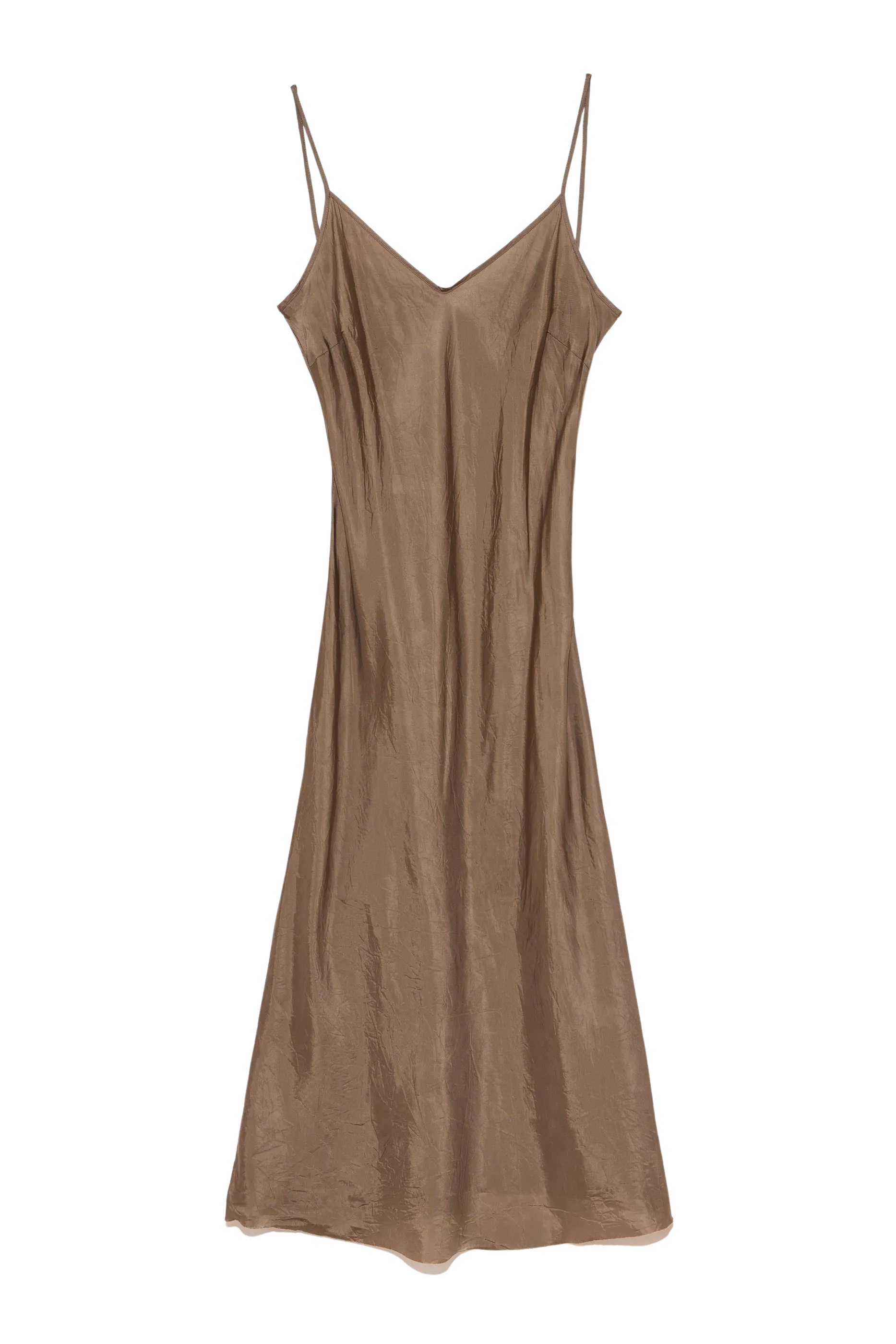 Long Bias Slip Dress in Mushroom