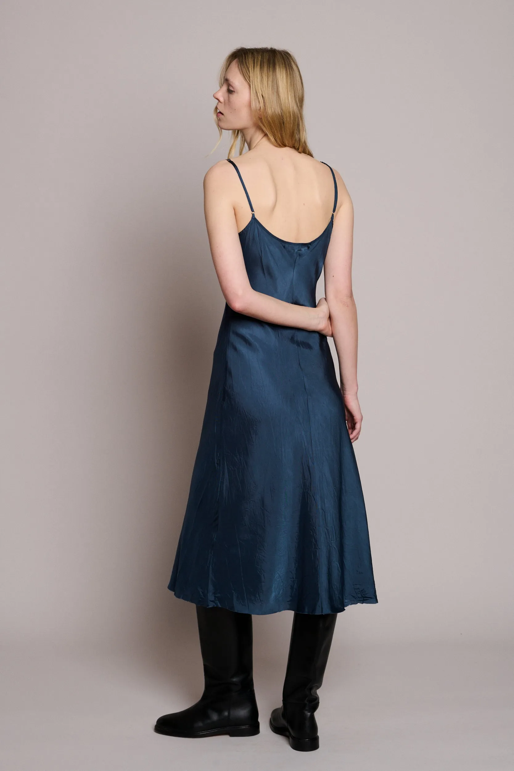 Long Bias Slip Dress in Scuba