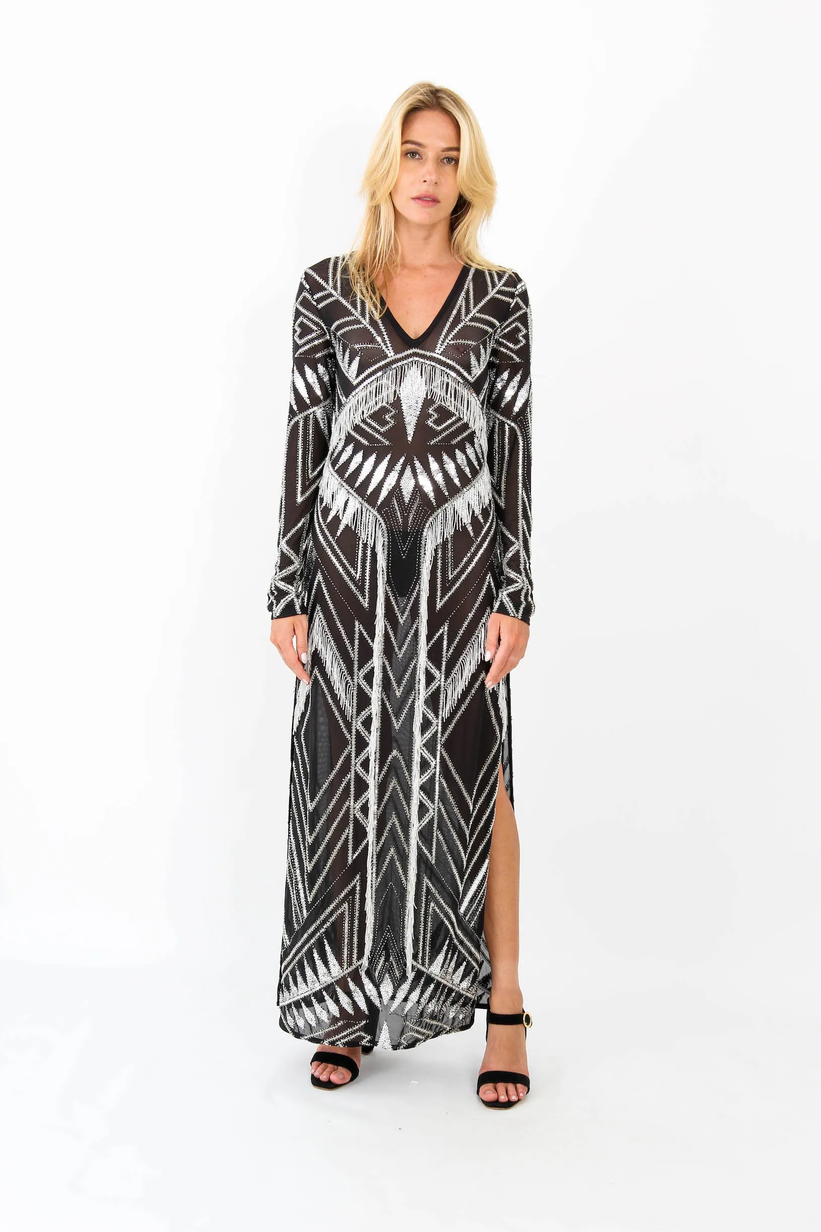 Long Dress Calypso Net Black