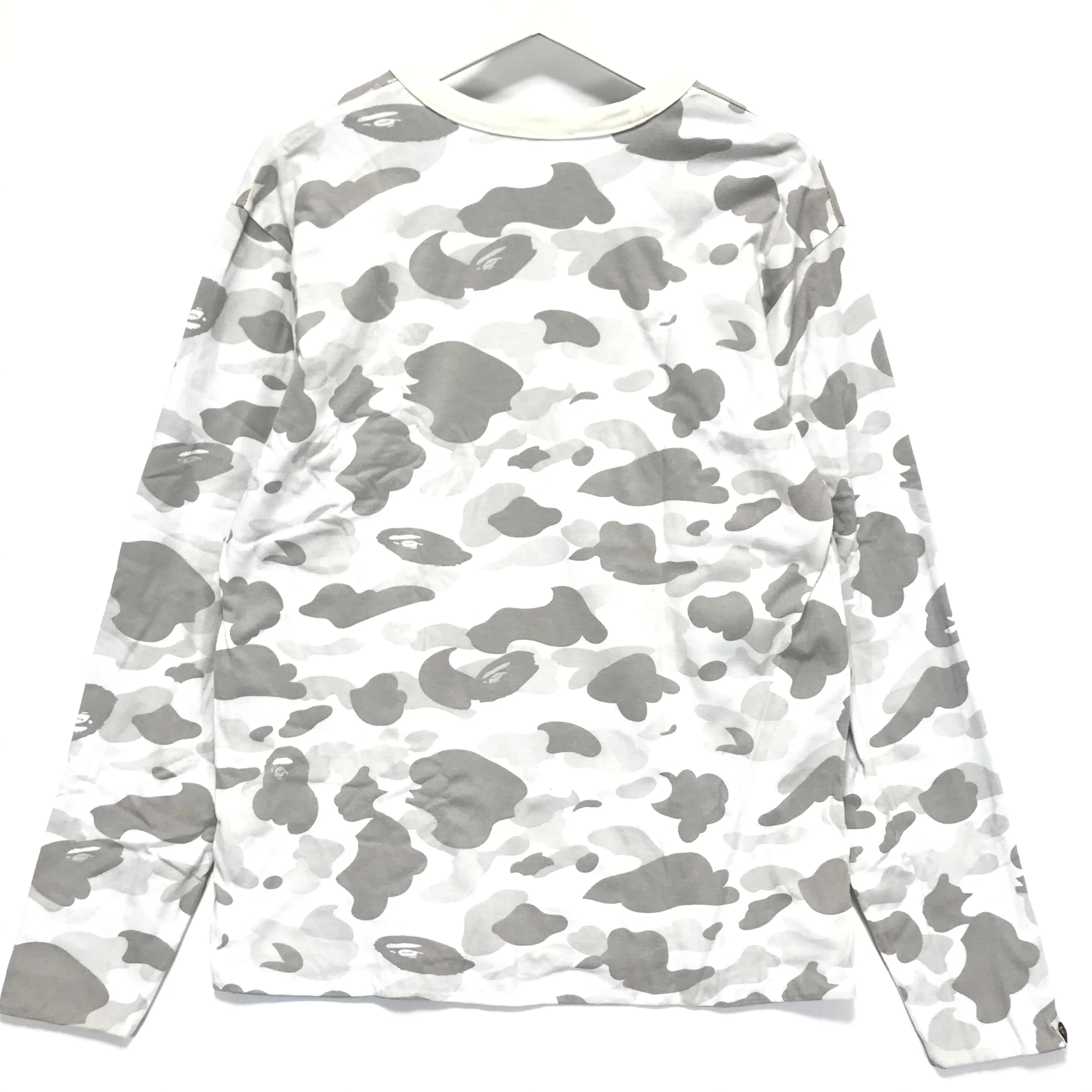 [M] A Bathing Ape Bape Camo / Neon Logo Reversible L/S Tee