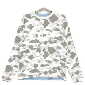 [M] A Bathing Ape Bape Camo / Neon Logo Reversible L/S Tee