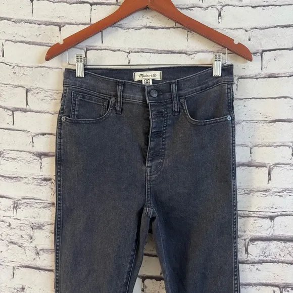 Madewell 10&quot; High-Rise Skinny Jeans in Robert Wash Button-Front Edition Size 27