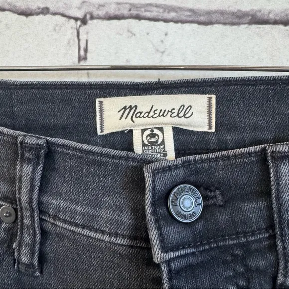 Madewell 10&quot; High-Rise Skinny Jeans in Robert Wash Button-Front Edition Size 27