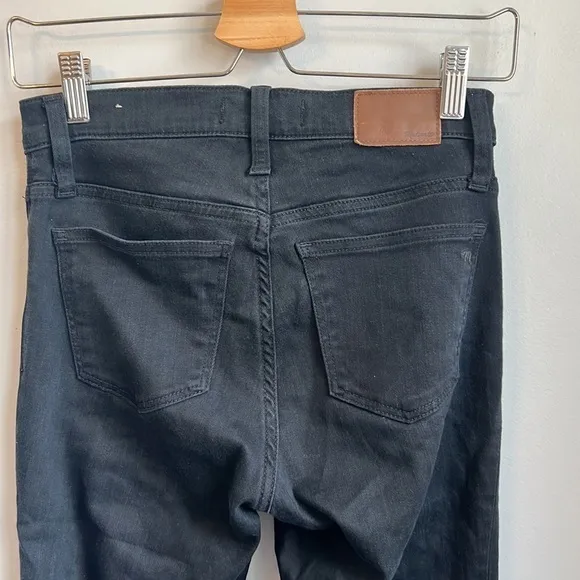 Madewell 9&quot; High-Rise Denim Skinny Jeans Black Cotton Stretch SZ 25