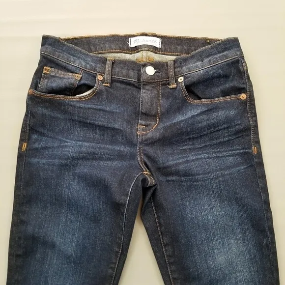Madewell dark wash distressed skinny jeans sz 26