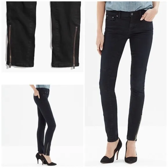 Madewell Skinny Skinny Zip Jeans Rebel Wash Sz 25