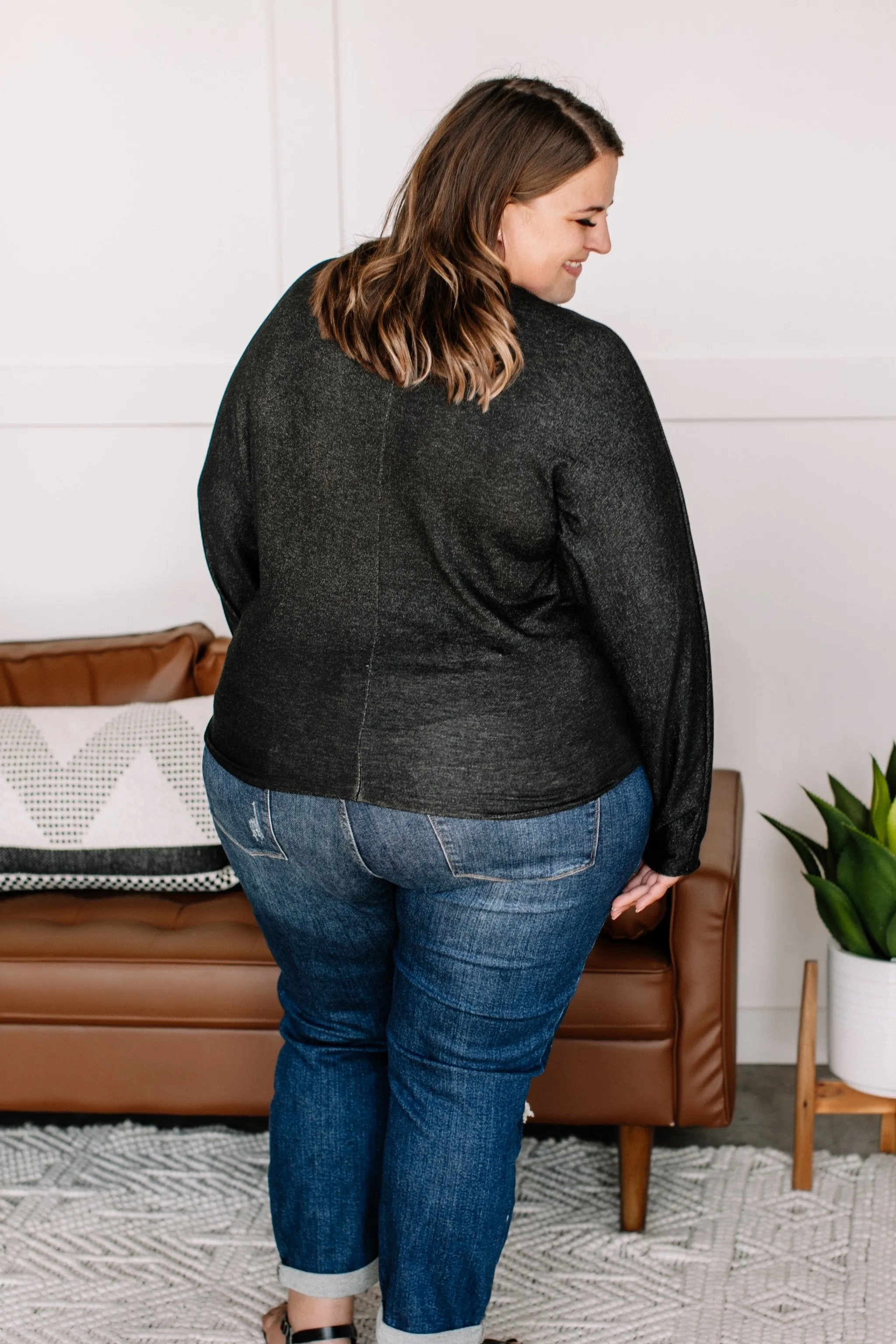 Material Girl Speckled Black Top