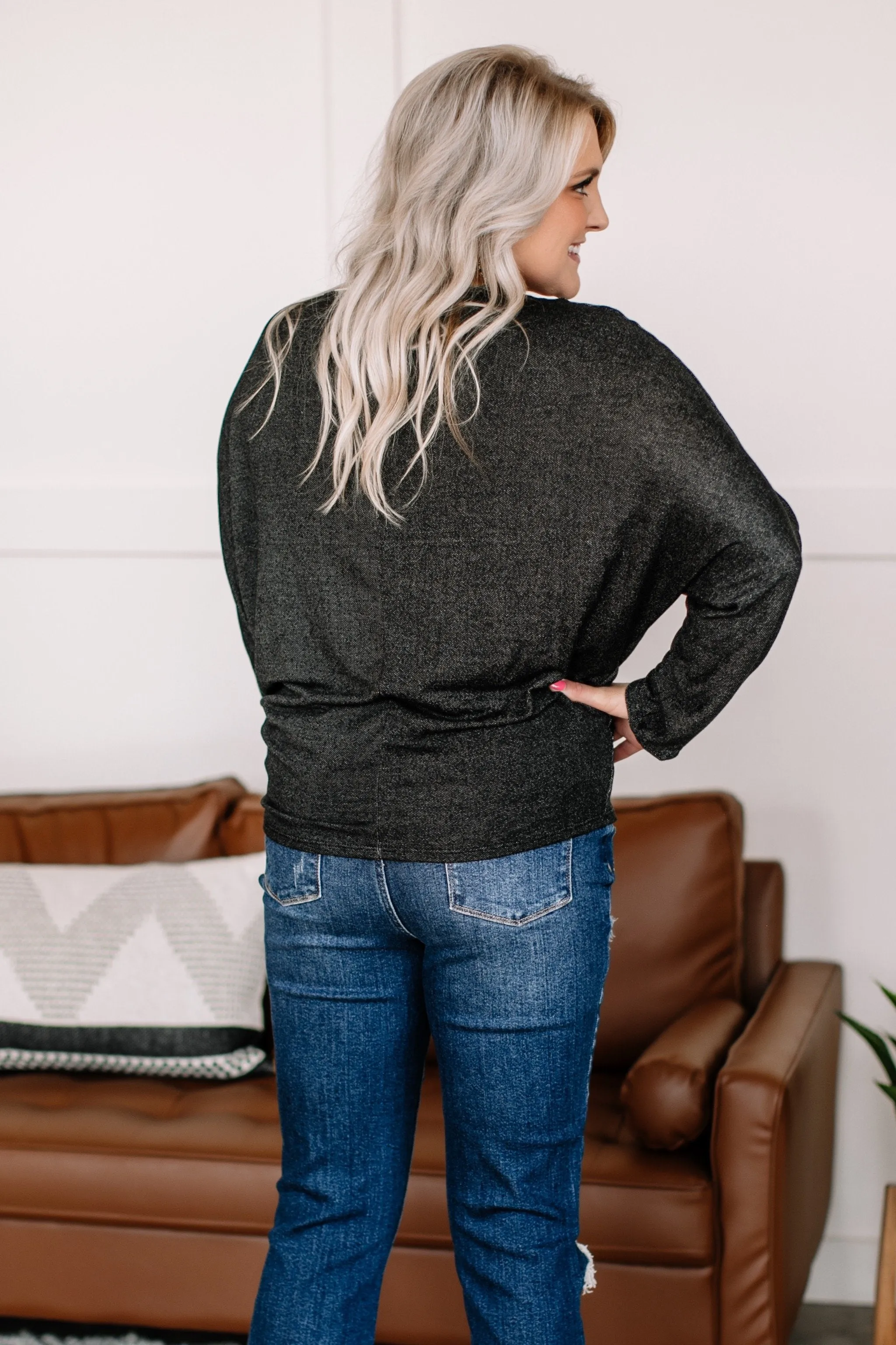Material Girl Speckled Black Top