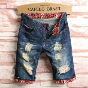 Men's Fashion Knee Length Summer Jeans Shorts Up To Size 44
