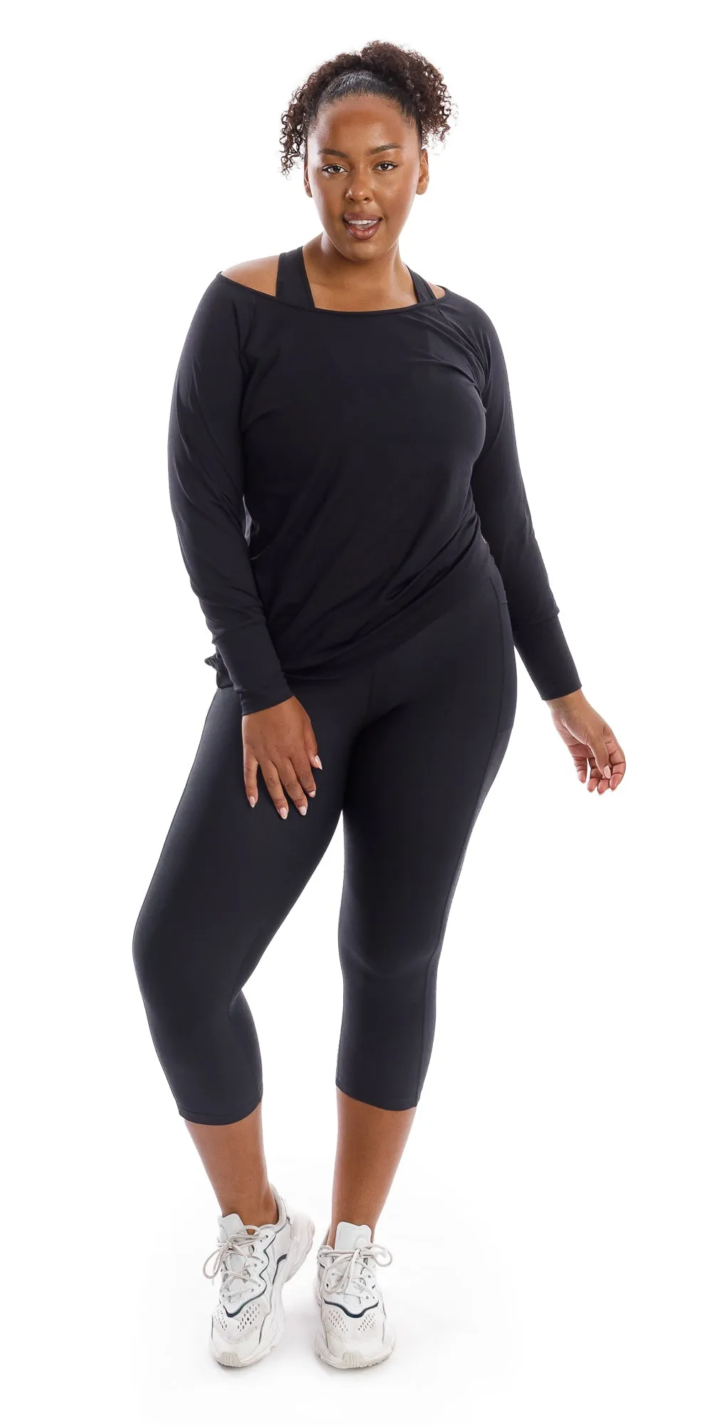 Midnight Off The Shoulder Long Sleeve Tee