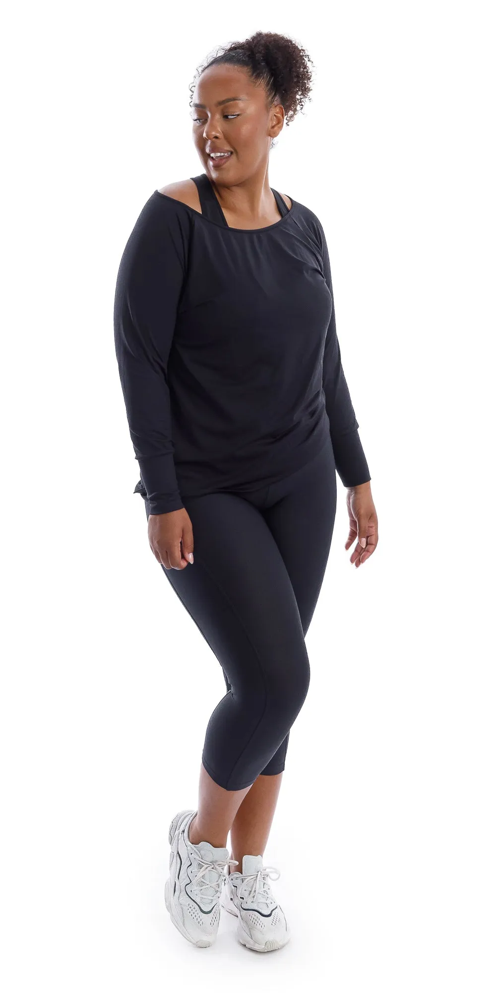 Midnight Off The Shoulder Long Sleeve Tee
