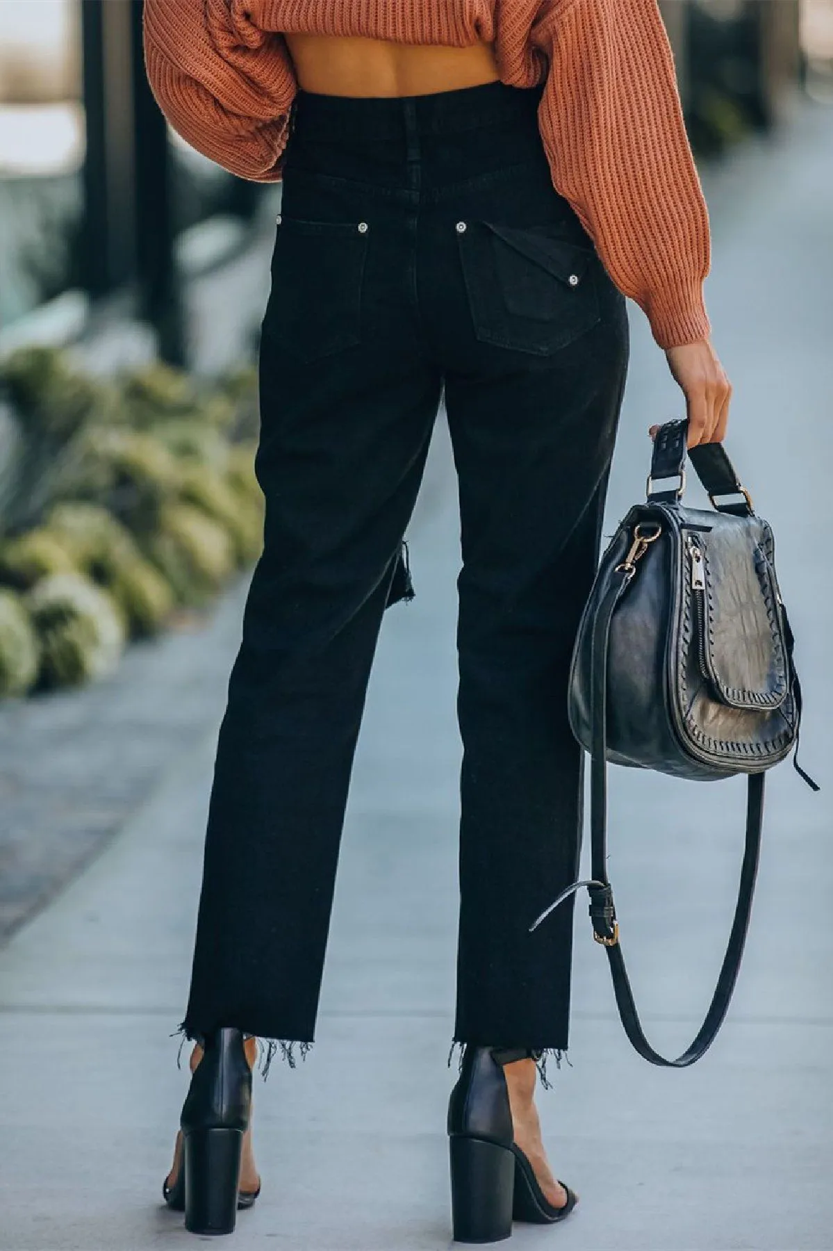 Mila High Rise Distressed Denim