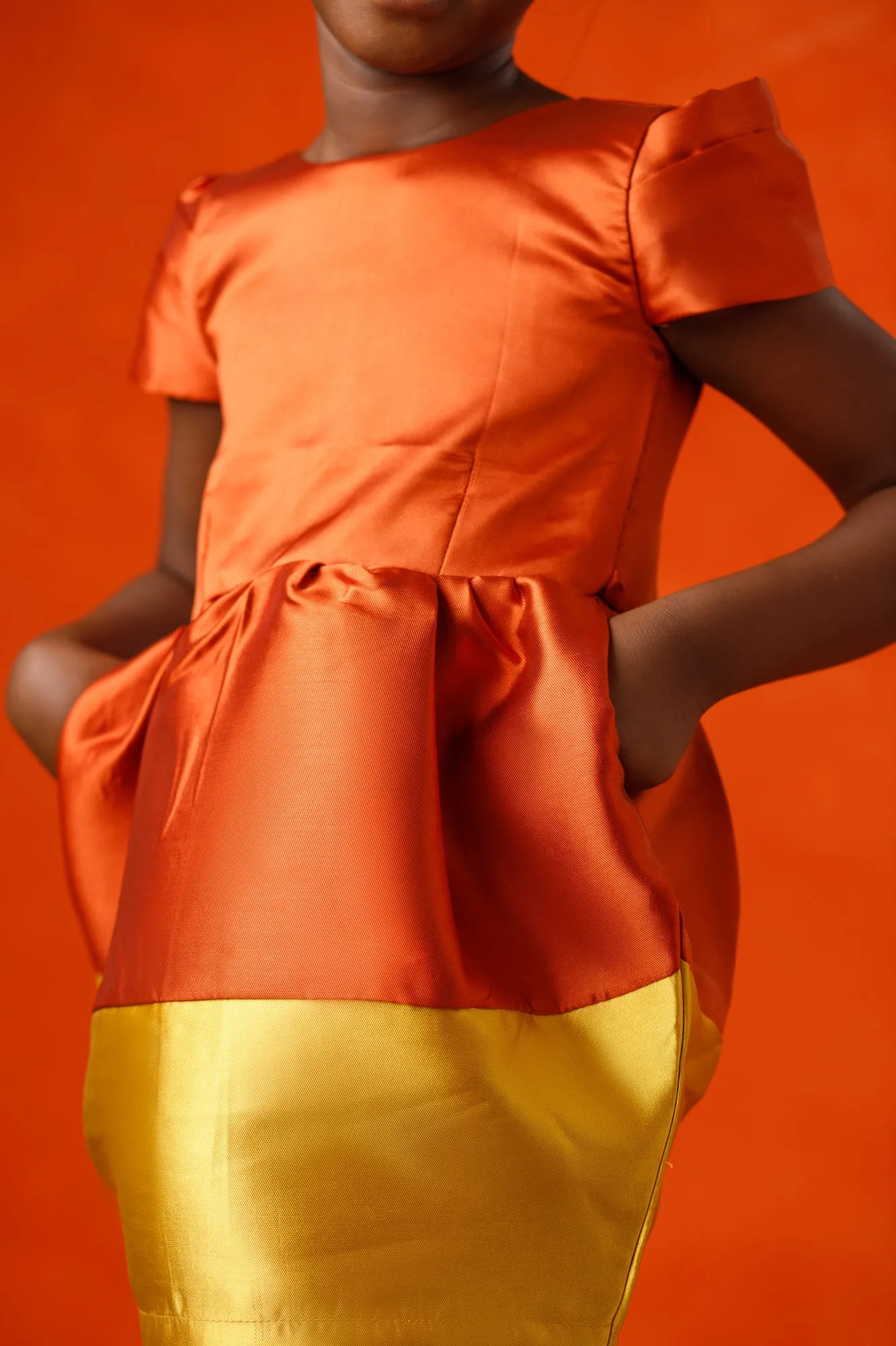 Mini Aelia Dress - Orange/Mustard