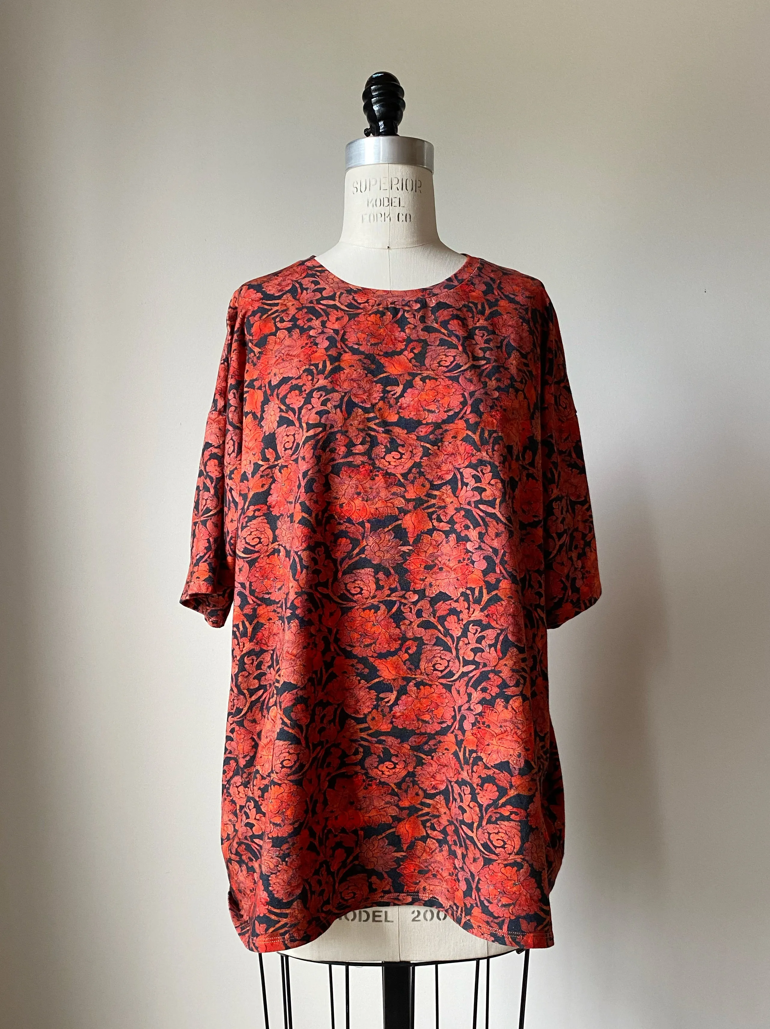 mongolian fore arm armor printed oversized t shirt