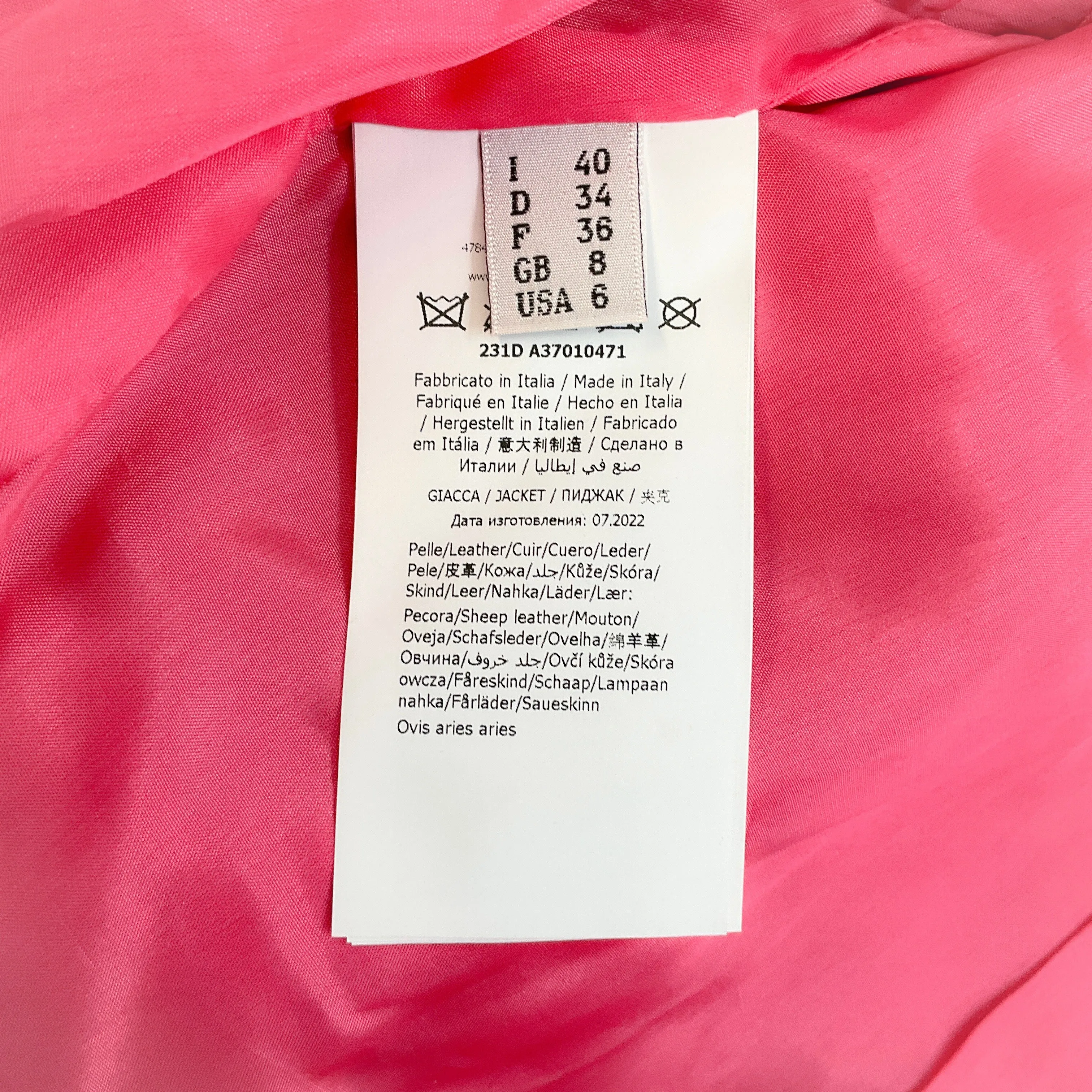 Moschino Couture Pink Patent Leather Moto Jacket with Inflatable Collar