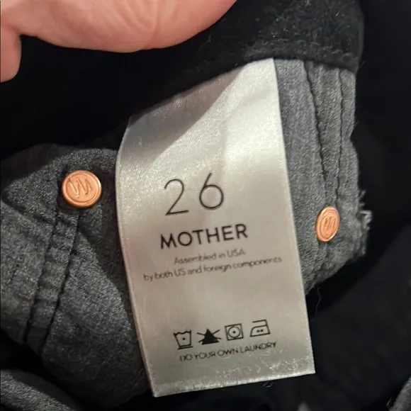 Mother Black Velvet Skinny Ankle Jeans Sz 26