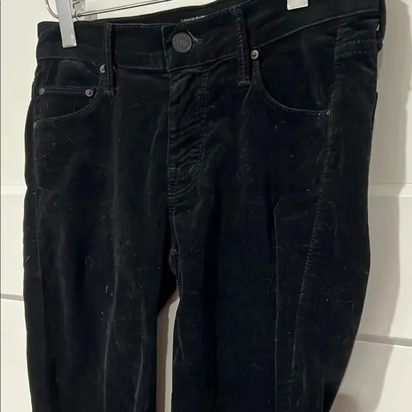 Mother Black Velvet Skinny Ankle Jeans Sz 26